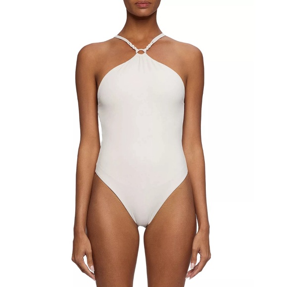 Jonathan Simkhai Shea Macramé One Piece Swimsuit in Ceramic, Size S New w/Tag - Picture 2 of 7